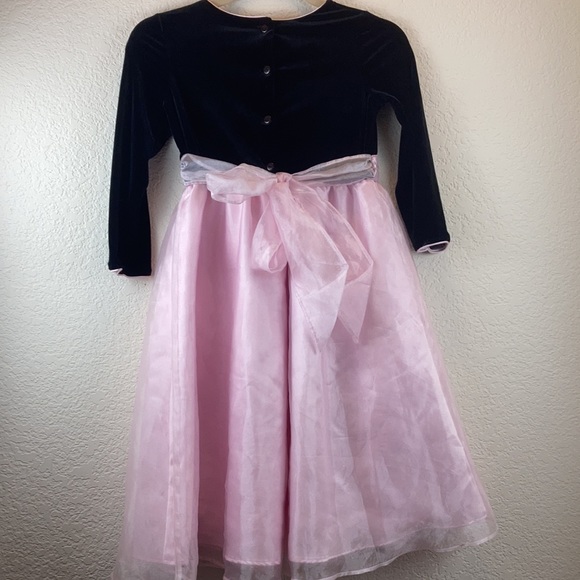 🌞Beautiful Jona Michelle Black Velour and Pink Lace Overlay Holiday Dress C - Picture 8 of 11